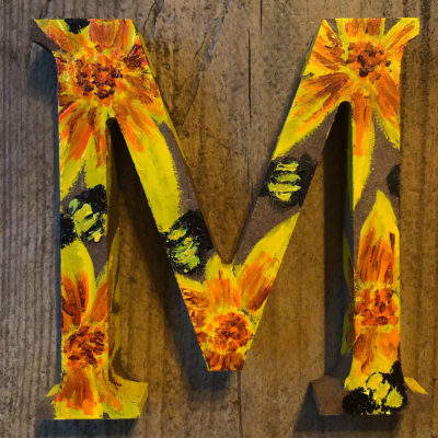Sally's Sunflowers 'Letters Of Love' Hand Painted Wooden Initial Letters