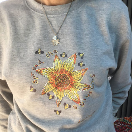 sallys_sunflowers_spread_the_sunshine_eco_cotton_sweatshirt_2 Sally's Sunflowers 'Spread The Sunshine' Eco Cotton Sweatshirt
