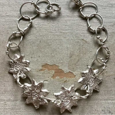 Sally's Sunflowers 'Spread The Sunshine' Silver Link Bracelet