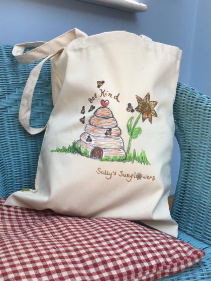 Sally’s Sunflowers Bee Kind Organic Cotton Tote Bag